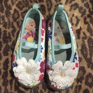 Disney Kids Girls‎ Floral Fabric Shoes Size 7 Flowe